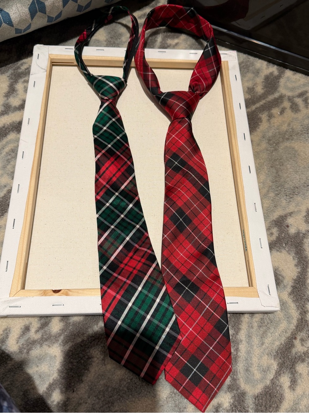 Hartstrings Plaid Men's Ties in Red & Green